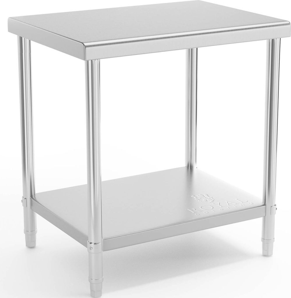 Stół blat roboczy centralny stalowy z półką 80 x 60 cm Zdjęcie produktu 
