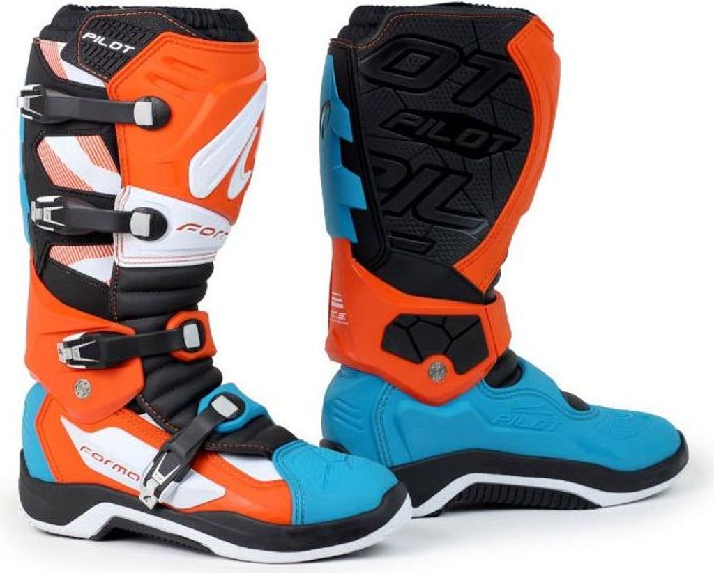 Motorradstiefel FORMA PILOT weiß/orange/blau 43