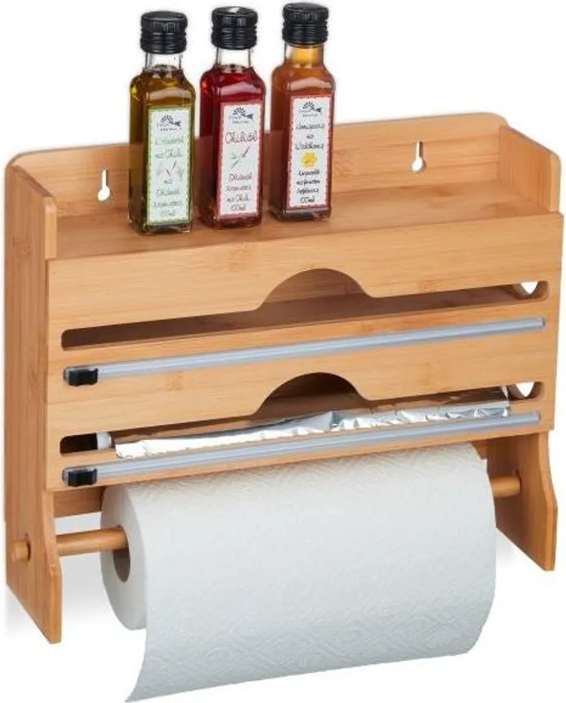 Supporto per rotoli da parete in bambù naturale - Porta Scottex Ecologico