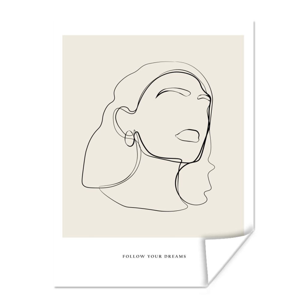 MuchoWow Poster Frauen - Linienkunst - Text - Zitate 90x120 cm - Wohnzimmer