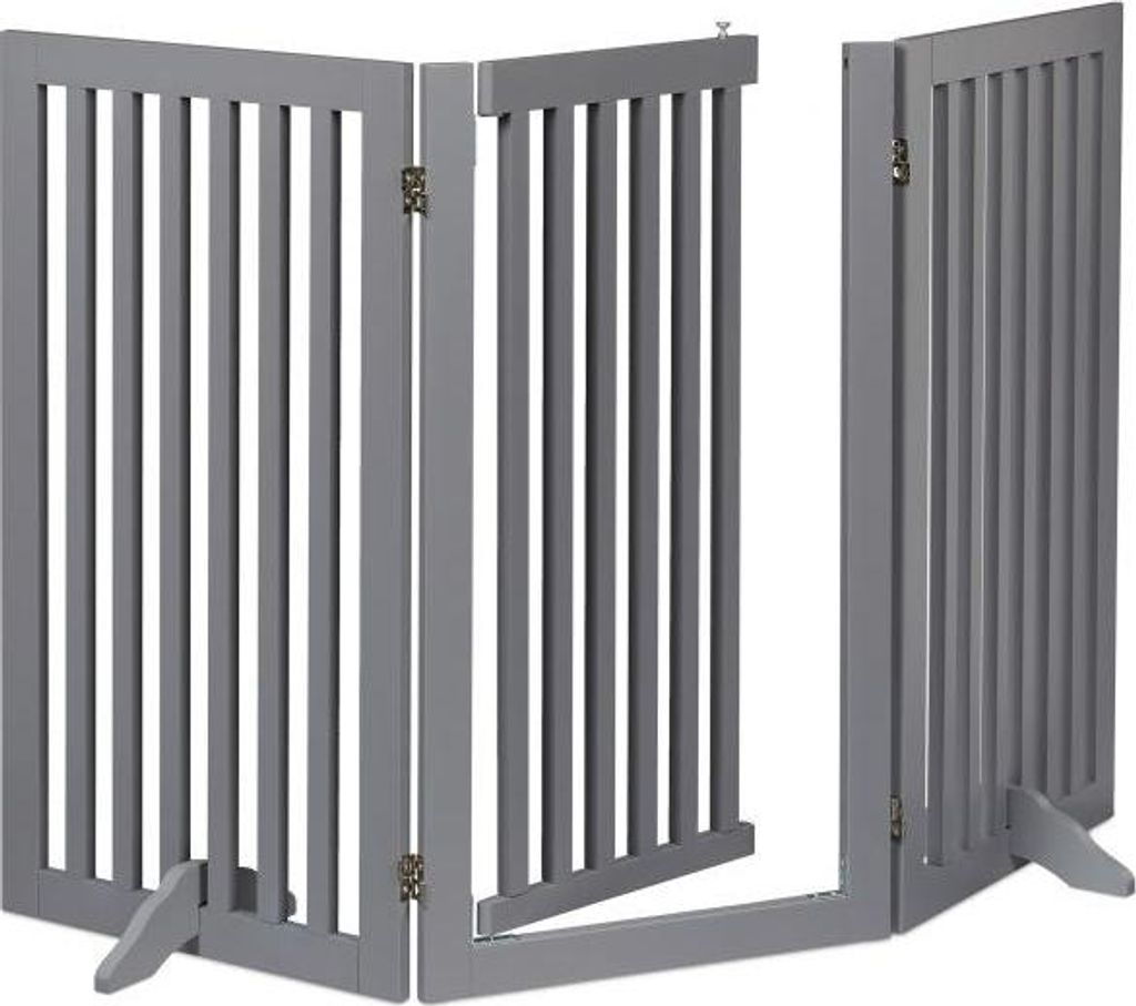 Graues Sicherheitstor mit Tür 92 cm