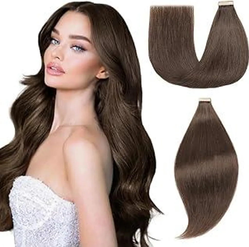 Extension Tape in Capelli Umani Castano Scuro 14 Pollici 40g