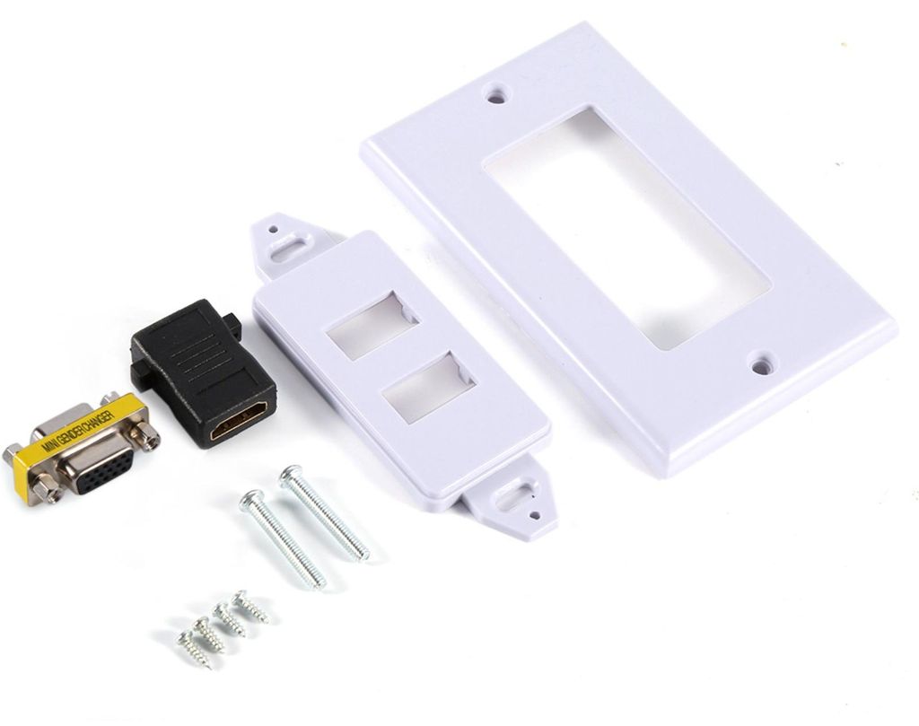 1 Anschluss HDMI-Buchse 1 Anschluss VGA-Buchse AV-Wandsteckdose Videobuchse Frontsteckerplatte Weiß