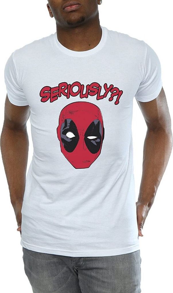 Deadpool - "Seriously" T-Shirt für Herren BI394 (XL) (Weiß)