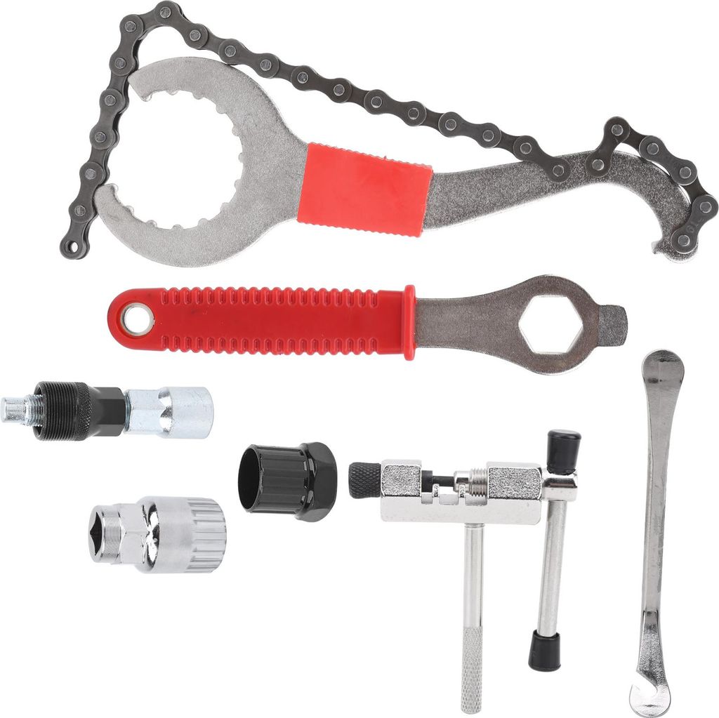 7-teiliges multifunktionales Fahrrad-Schwungrad-Entfernungsset, Kettenrad-Werkzeug-Set, Fahrrad-Reparatur-Werkzeug (normaler Reifenheber)