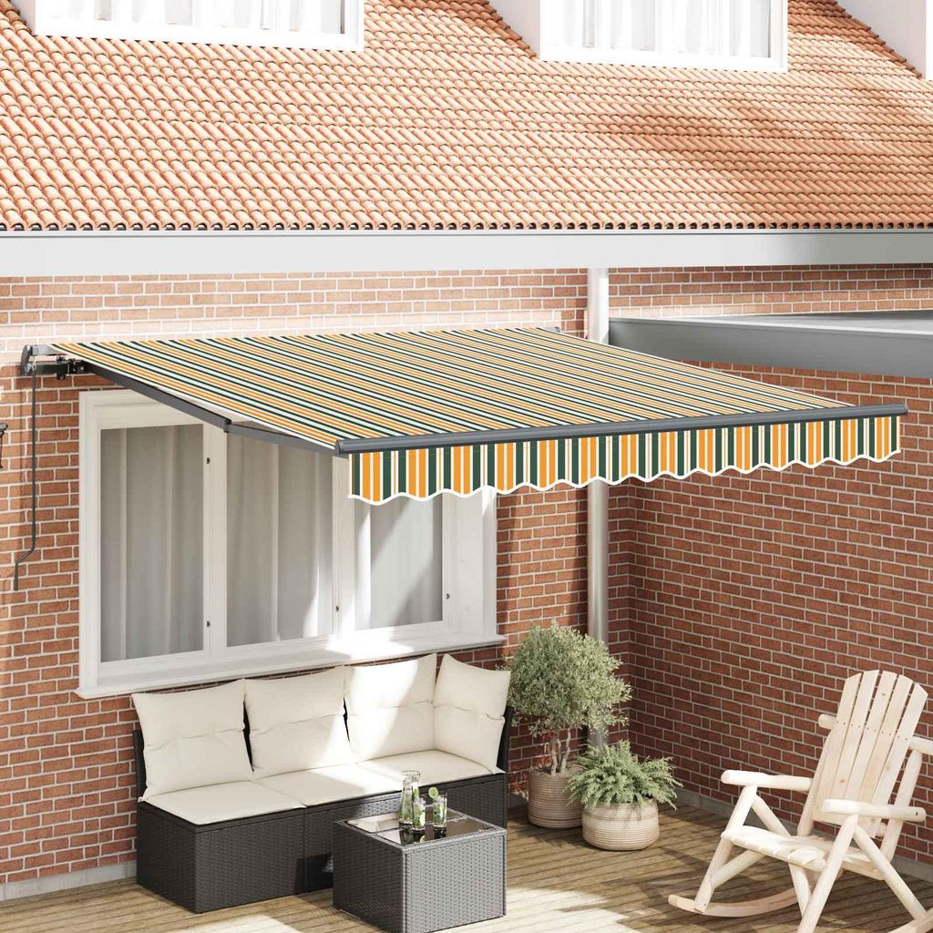 Maison Exclusive - Einziehbare Markise Grün und Gelb 300 x 250 cm