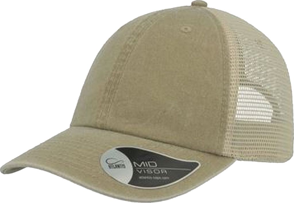 Atlantis Uni Trucker-Cap, 6 Paneele, Pigmentfärbung AB444 (Einheitsgröße) (Khaki)