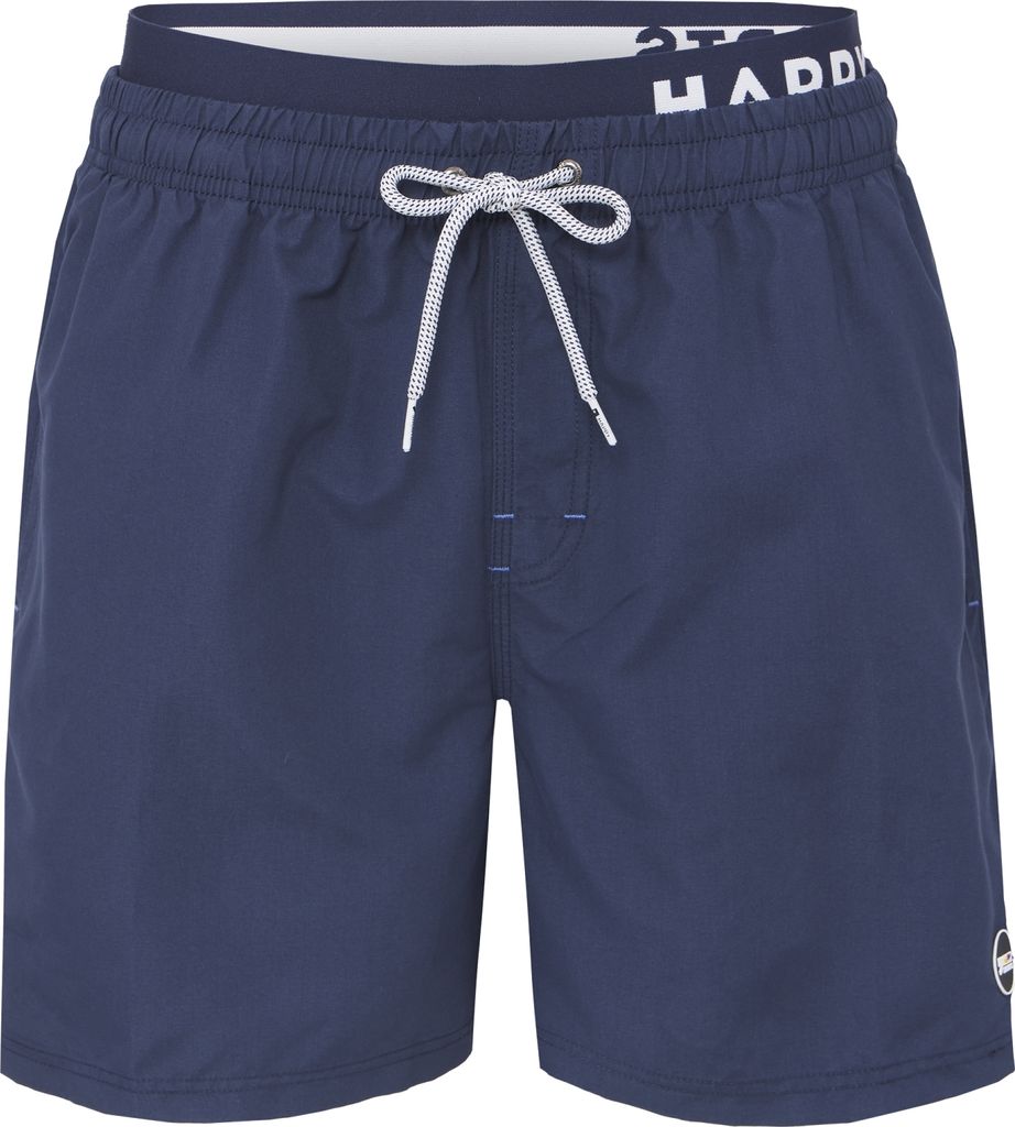 HAPPY SHORTS Herren Badeshorts Strandshort Navy mit Waistband S - XXL - Farbe: navy, Grösse: S
