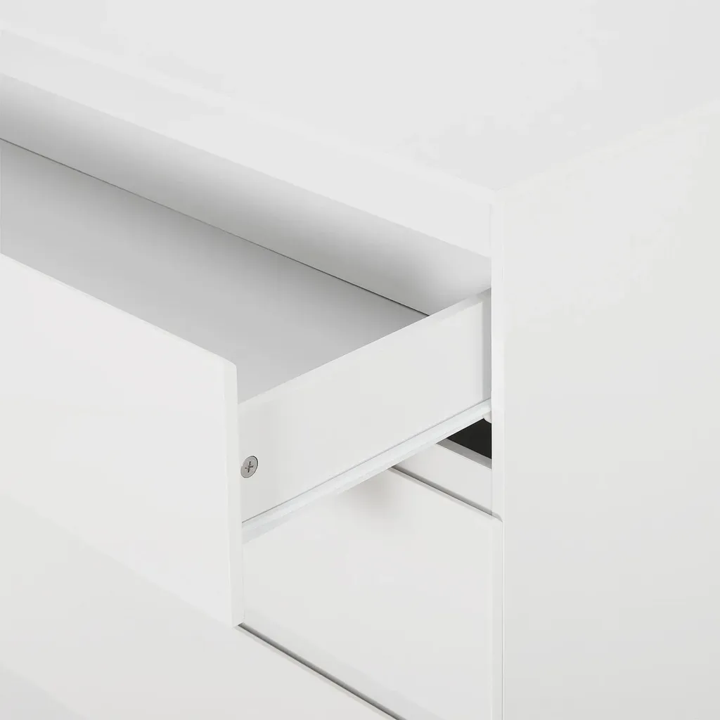 Commode blanche 3 tiroirs stable et solide pour ranger sans encombrer - 3