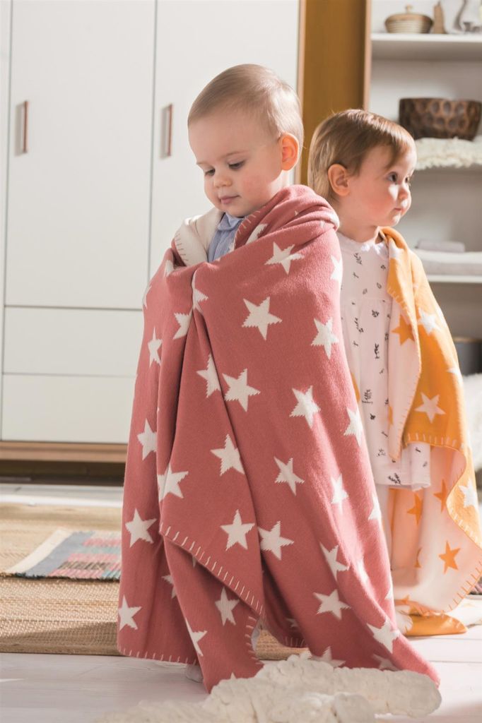 Schardt Baby-Kuscheldecke "Big Star sunset red"