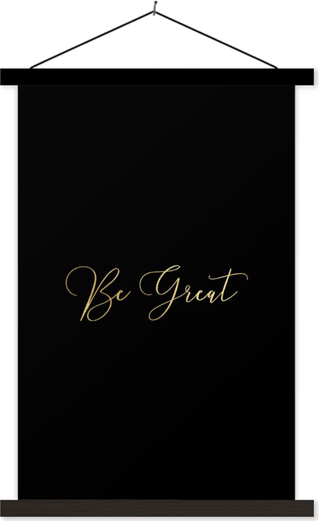 MuchoWow Textilposter Zitate - Zuversicht - Gold - Briefe 40x60 cm mit schwarzem Rahmen - Wanddekorationen