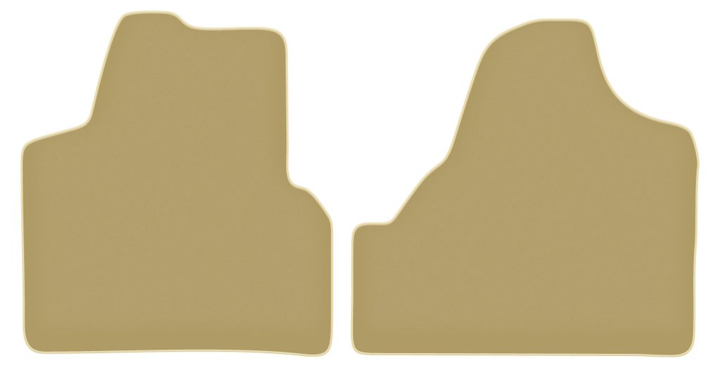 Velours-Fußmatten Vorne PREMIUM beige passend für Peugeot Expert II (2007-2016, Lieferung) – mit Befestigungen – passgenau