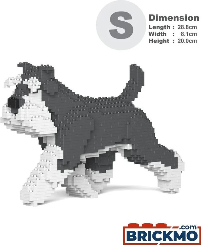 Puzzle 3D Schnauzer en Briques JEKCA Sculpture Chien à Construire Soi-même