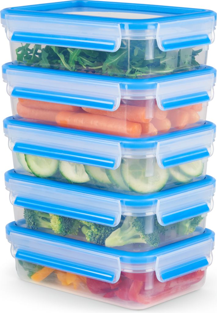 EMSA Clip & Close Frischhaltedose 0,8l, klar/blau, 5-teilig Produktbild 6