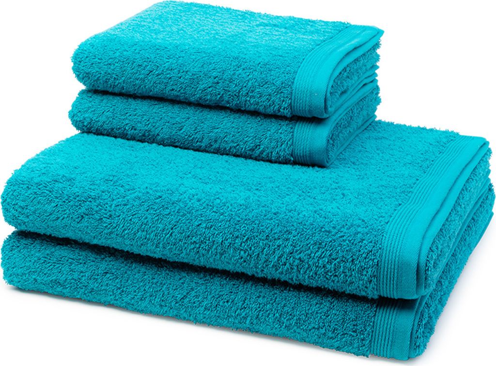 Möve Superwuschel 2 X Handtuch 2 X Duschtuch im Set Extraweiches Handtuch, Aus 100% hochwertiger Baumwolle, Mit eingesticktem Markenlogo
