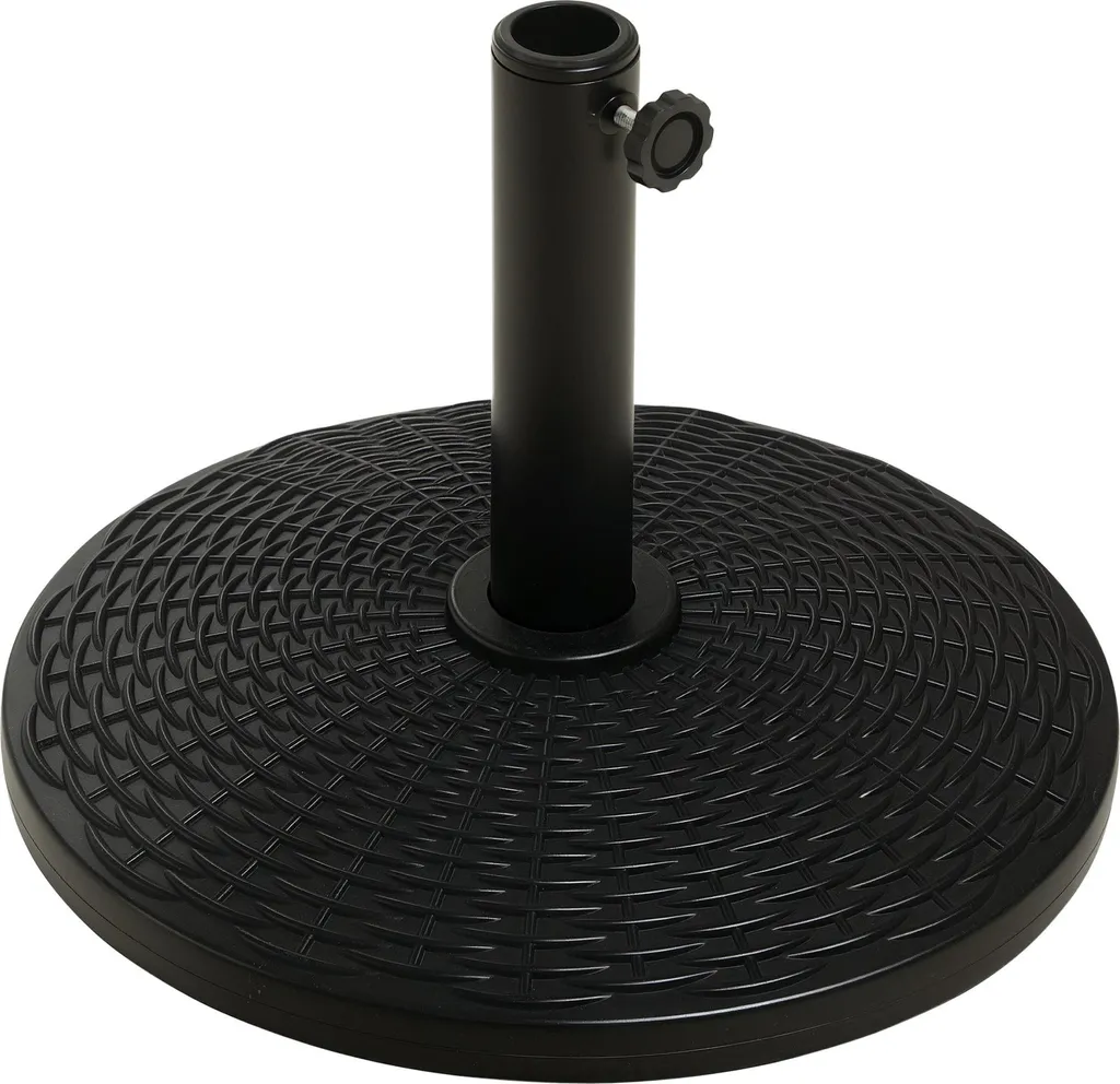 Socle de Parasol Rond Base de Lestage Noire 12,5 kg Outsunny en HDPE