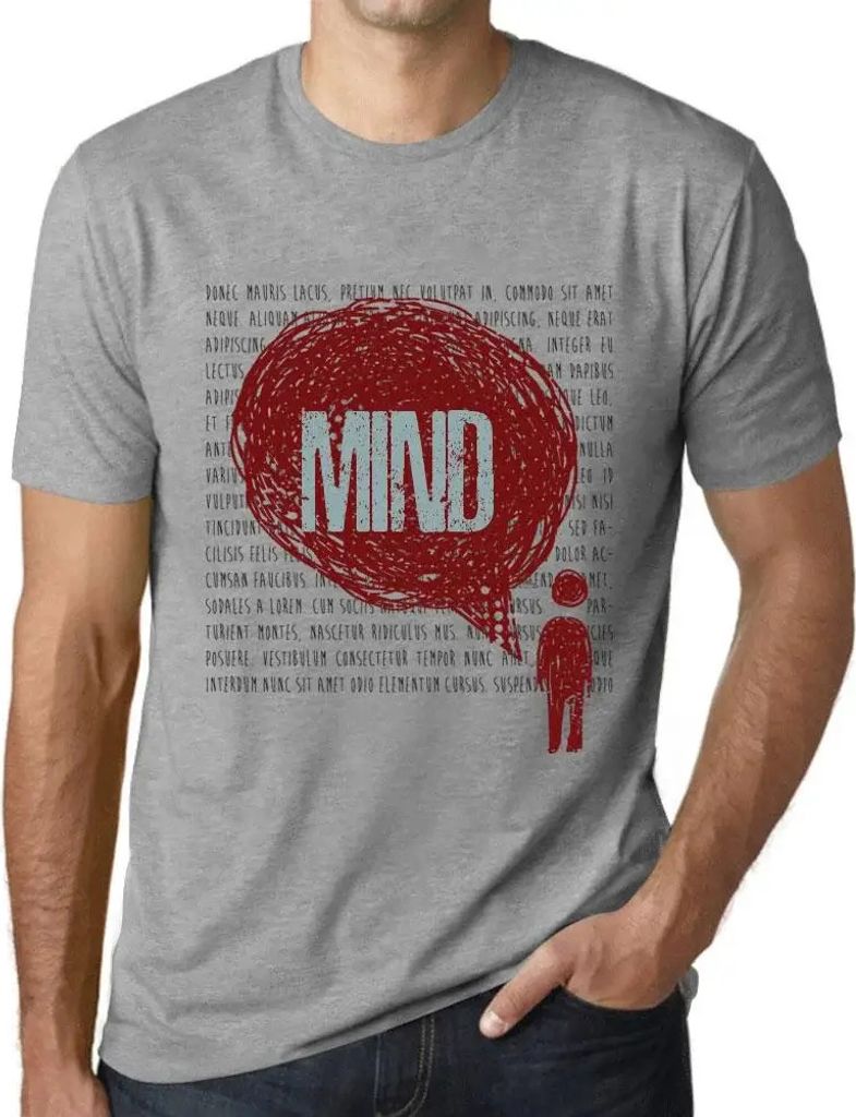 Herren Grafik T-Shirt Gedanken Geist – Thoughts Mind – Öko-Verantwortlich Vintage Jahrgang Kurzarm Lustige Druck Geburtstag Geschenk Mann
