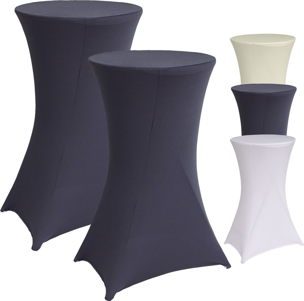 2x Stehtischhusse grau 60 cm Husse Partytisch Bistrotisch Tischdecke Decke