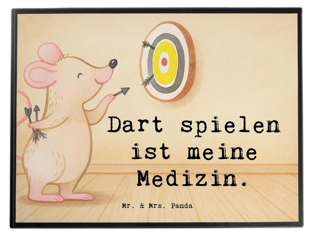 Mr. & Mrs. Panda Tischunterlage Maus Dart spielen Design - Weiß - Geschenk, Schenken, Turnier, schreibtischunterlagen, arbeitsmatte, Unterlage Sch...