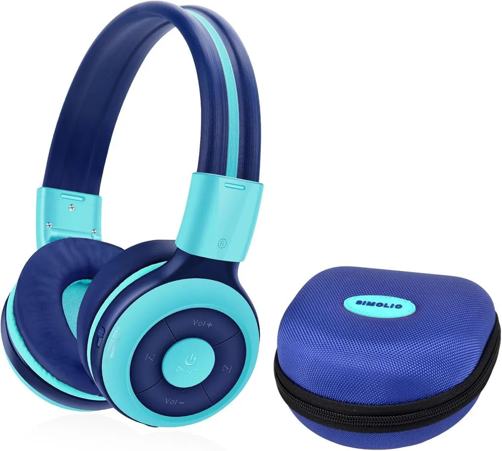 Cuffie Wireless Bambini Menta con Custodia Rigida e Volume Sicuro 85dB