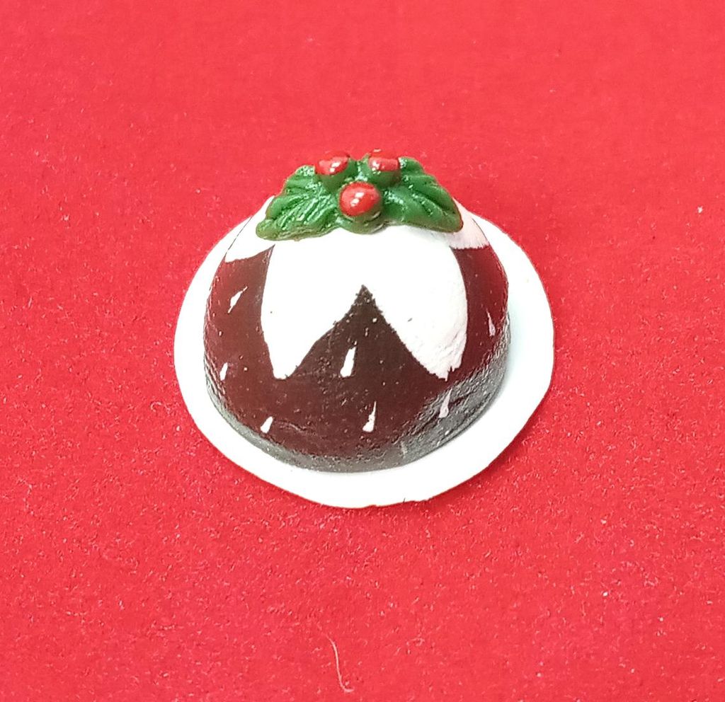 Miniatur Pudding auf Serviette Für 1:12 Puppenhaus. 1,4 cm