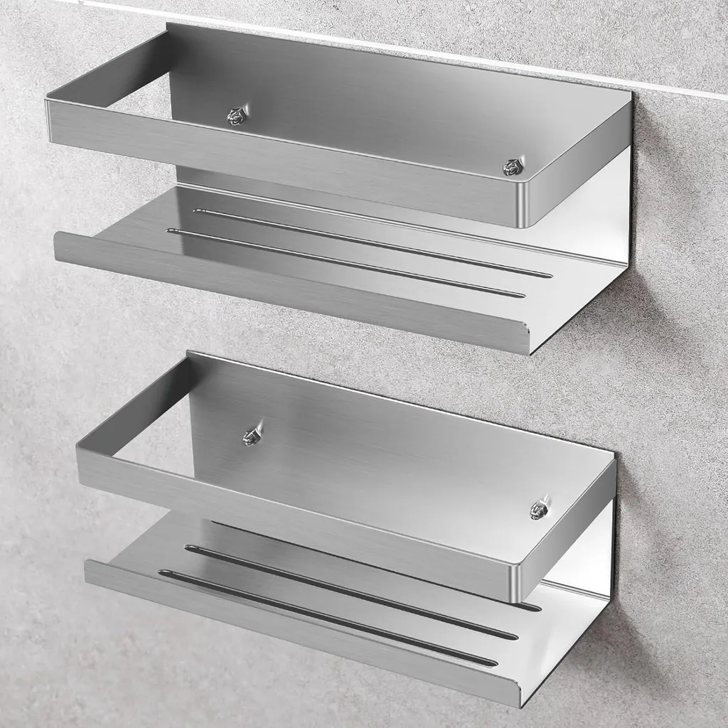 Étagère de salle de bain en inox argenté suspendre vos accessoires