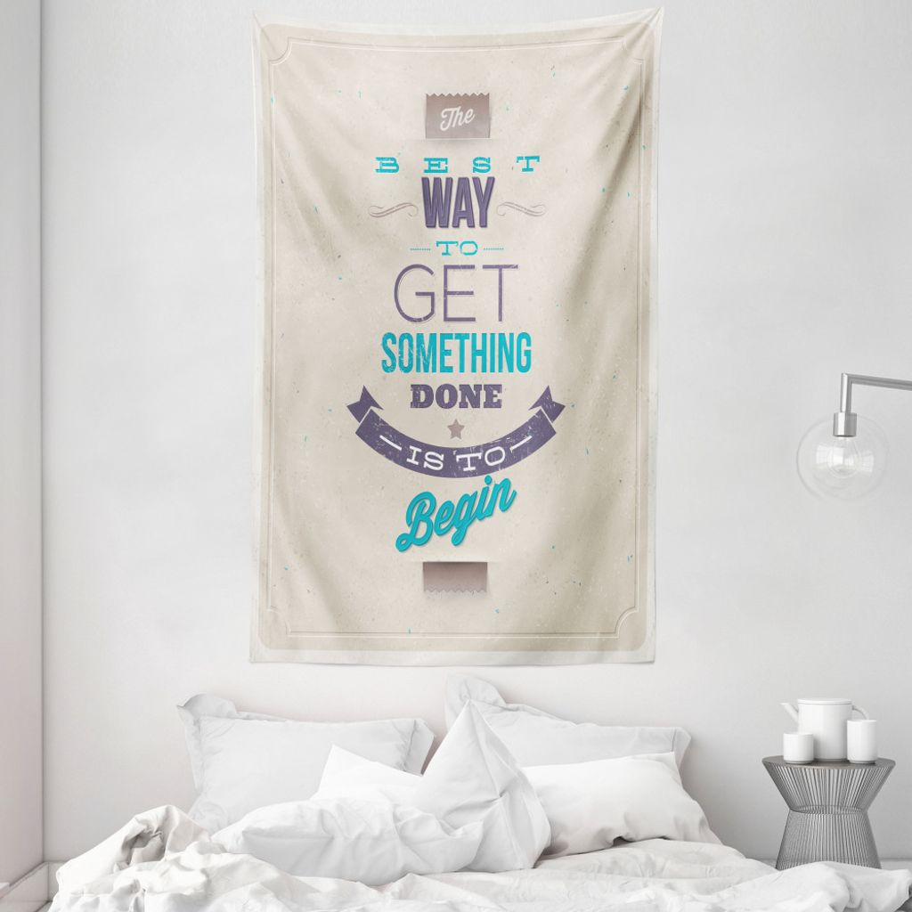 ABAKUHAUS motivational Wandteppich und Tagesdecke, Führung Wörter aus Weiches Mikrofaser Stoff Waschbar ohne Verblassen Digitaldruck, 140 x 230 c...