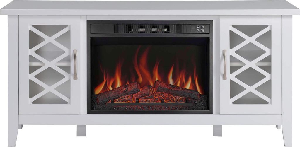 ArtiFlame Elektrokamin Odessa AF23S Elektrischer Standkamin mit Heizung 1800 W realistischer Flammeneffekt LED-Beleuchtung Fernbedienung Timer Weiß