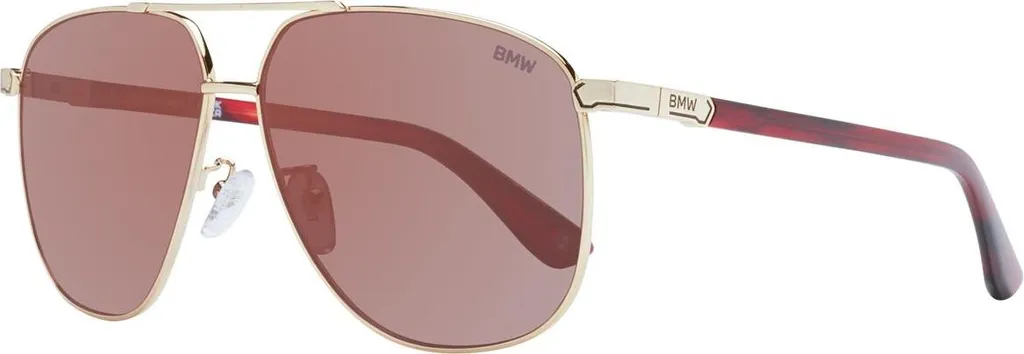 BMW Lunettes de soleil BW0030 33L 61 - Monture Pilote Dorée et Verres Bruns