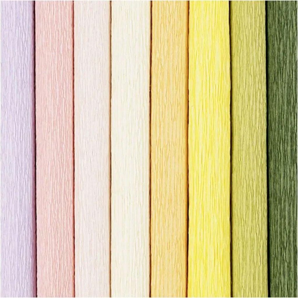Krepový papier pastelové farby svetlý 25x60 cm, 8 listov Obrázok produktu 