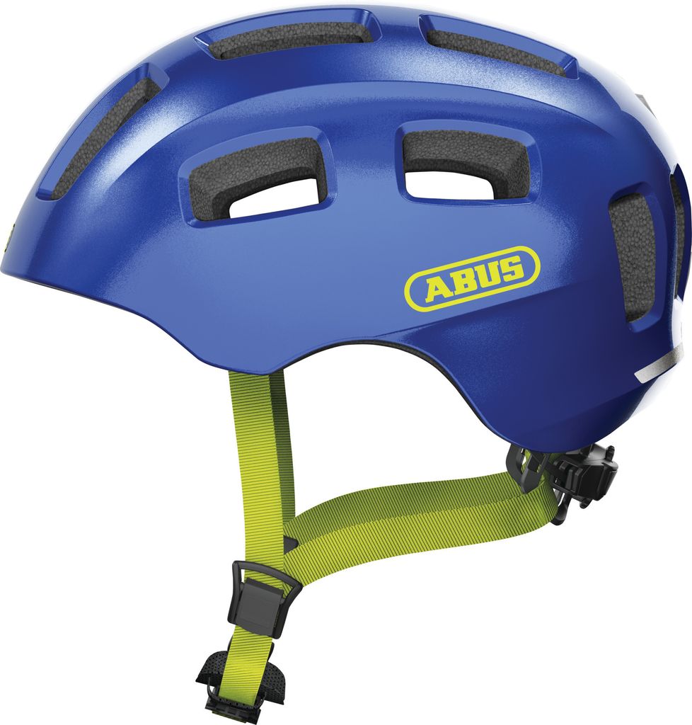 ABUS Fahrradhelm Youn-I 2.0 - mit Licht für Kinder, Jugendliche und junge Erwachsene - für Mädels und Jungs - Blau (funkelnd), Größe M (52-57 cm)