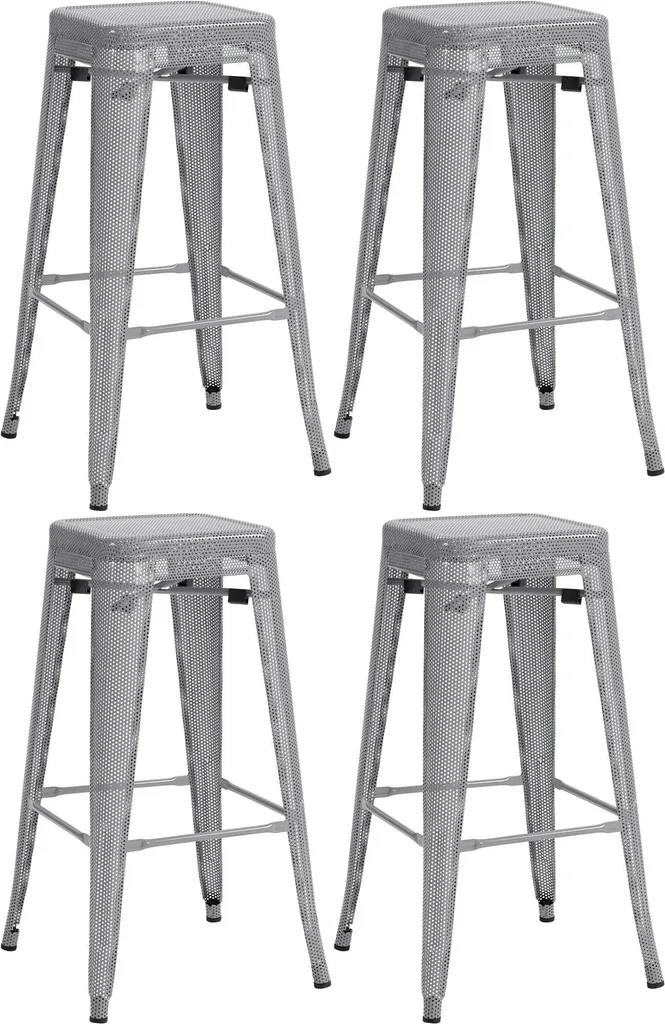 Tabourets de bar Fletcher lot de 4 chaises hautes pour îlot de cuisine 75cm