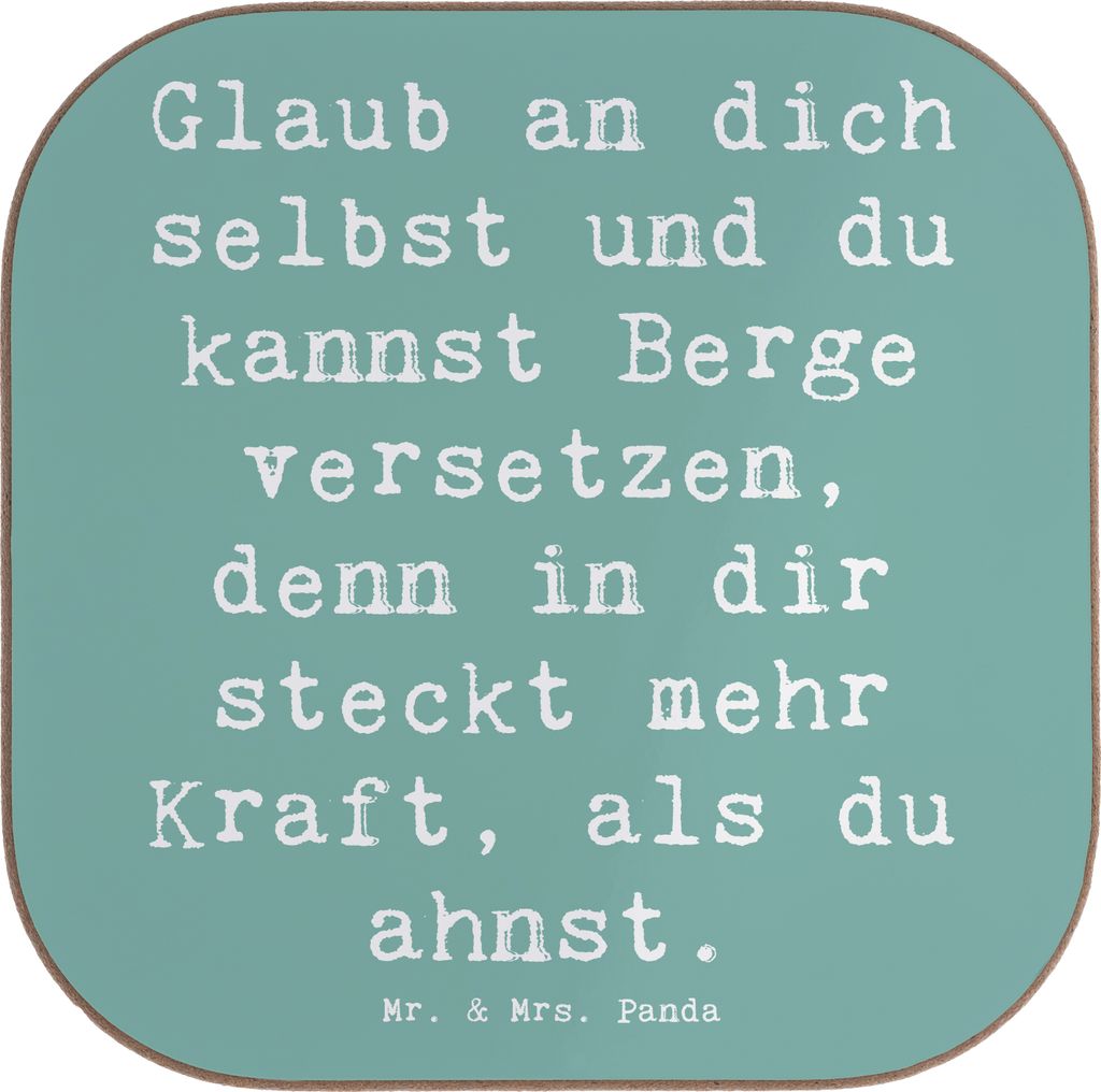 Mr. & Mrs. Panda Untersetzer für Gläser Spruch Selbstvertrauen stärken - Meeresbrise - Geschenk, Herausforderungen meistern, Tassenuntersetzer, ...