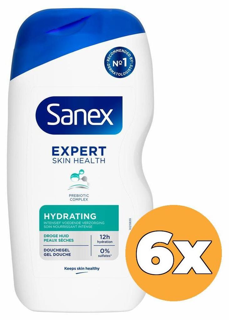 6x Sanex Douchegel – Expert Skin Health Hydrating 400 ml