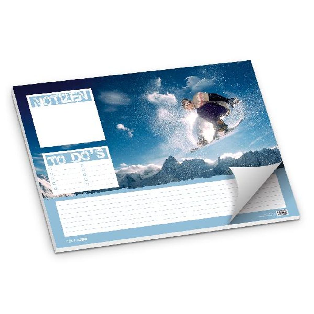 itenga Schreibtischunterlage Snowboard, 50 Blatt Papier, DIN A3