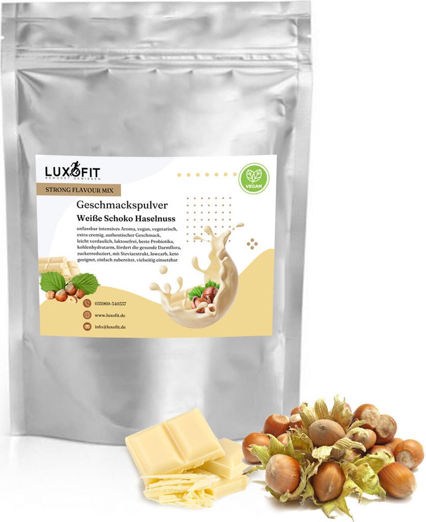 Weiße Schokolade Haselnuss Geschmackspulver Mix Flavour 300 g