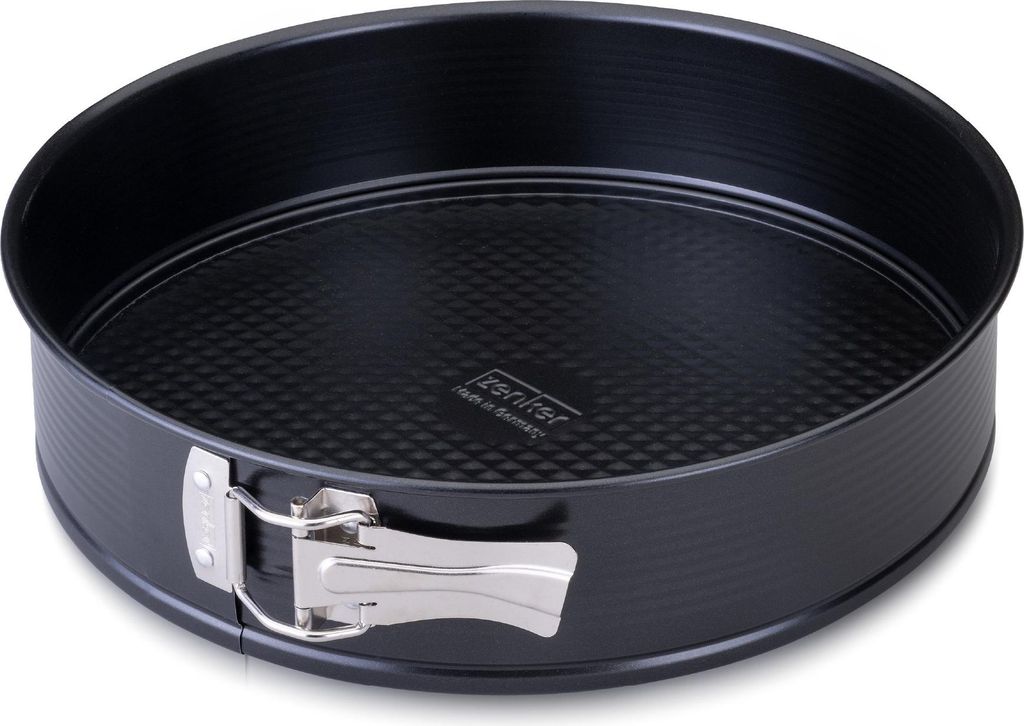 Zenker Perfect Black Springform mit Flachboden Ø 28 cm Hochwertige Backform für Kuchen und Torten