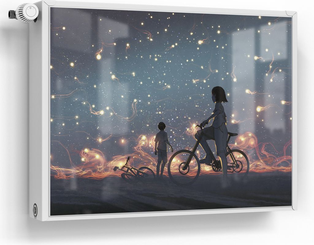 DEQORI Magnetmatte Heizung Standard 80x60 cm 'Magische Radtour' Magnetfolie