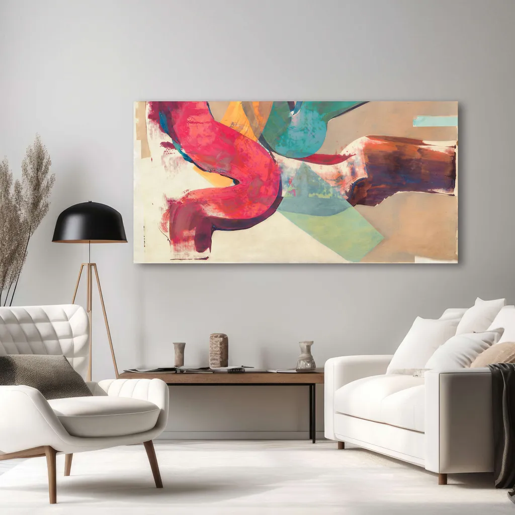 Quadro su tela astratto - Haru Ikeda, Sono così ottimista - 70x35 cm - 3