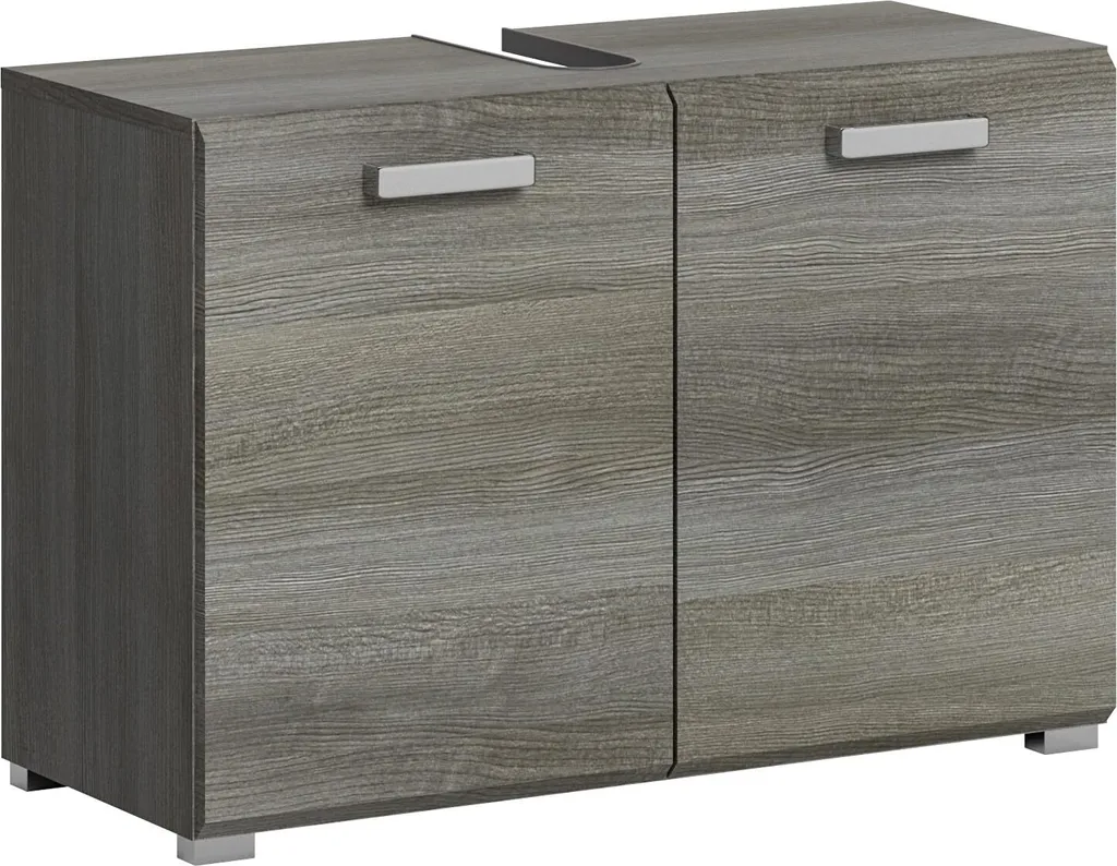 Meuble sous-vasque bois 80 cm argent fumé Rootz Silver - Finition premium