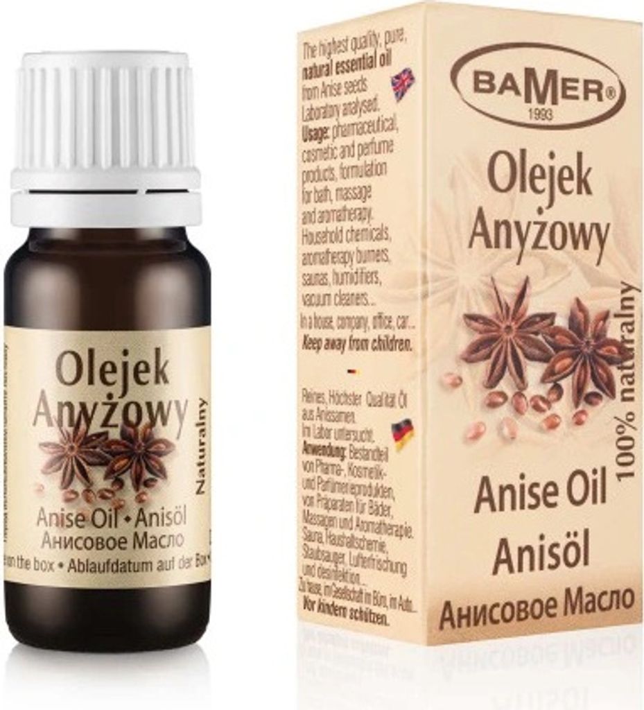 BAMER | Duftöl in Glasflasche 7 ml – Anis-Aroma – Raumduft & Aromatherapie – Ideal für Duftstäbchen, Massagezusatz