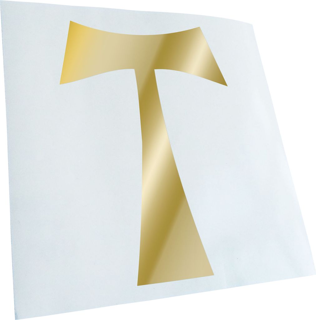 Kiwistar - Autoaufkleber - Antoniuskreuz - Goldchrom - 24x17cm - Aufkleber für Auto, Laptop, Fahrrad, LKW, Motorrad mehrfarbig JDM Decal Racing