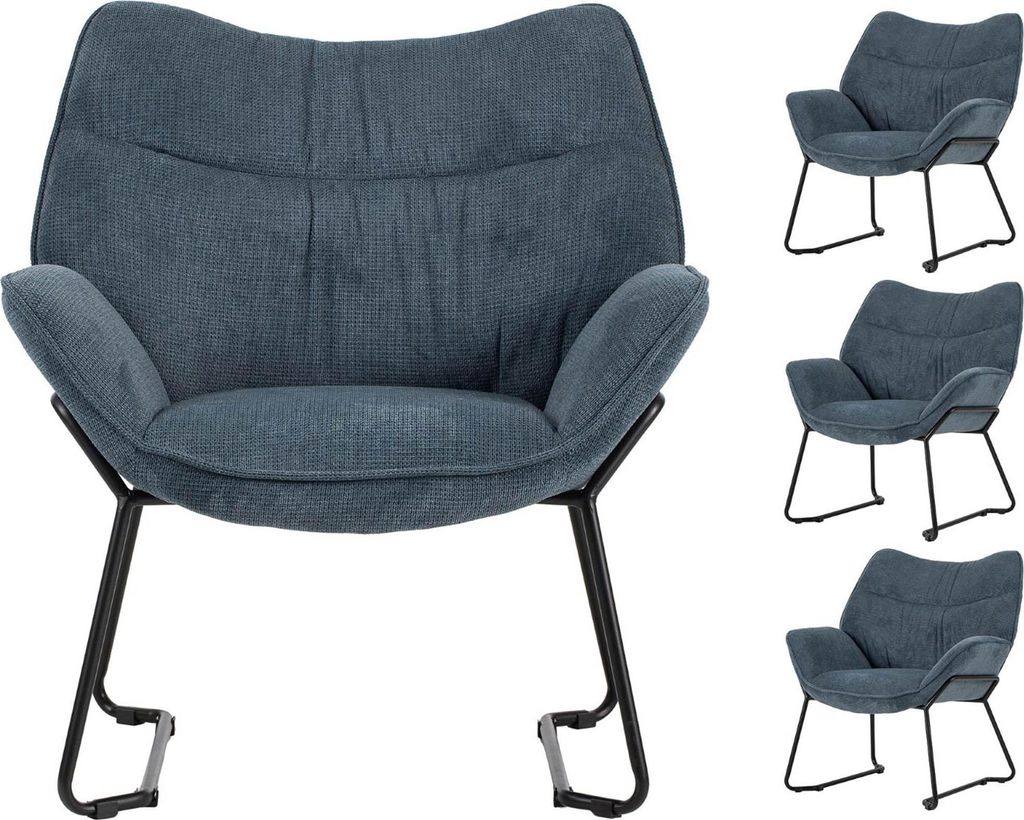 Sessel Aliano - 4er Set - blau