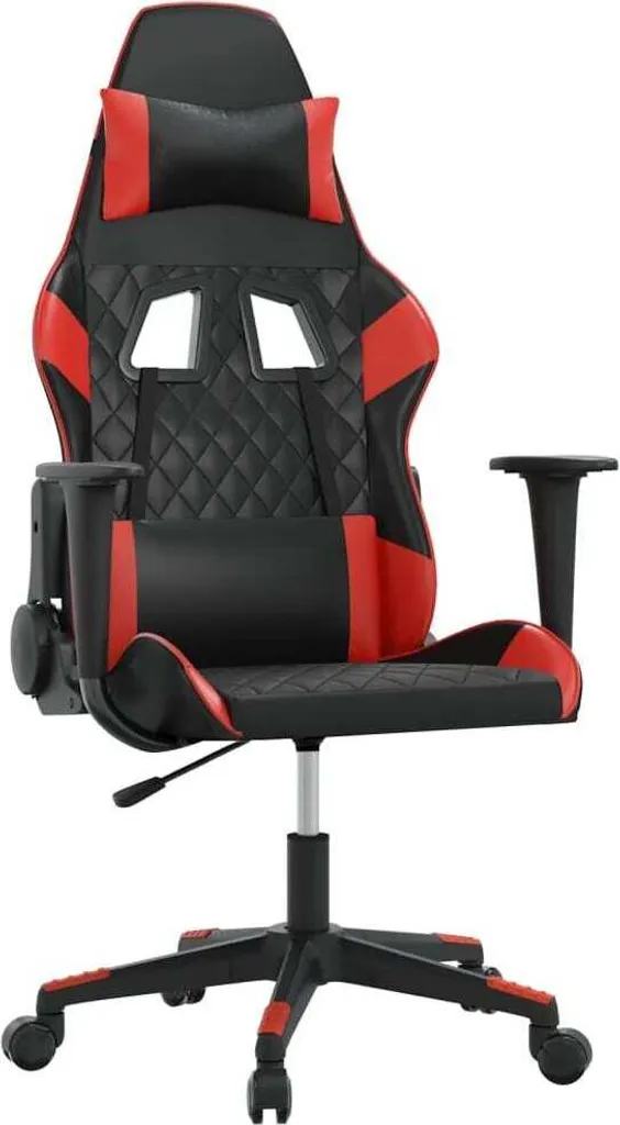 SYFAX™ Sedia da Gaming Nera e Rossa in Pelle finta
