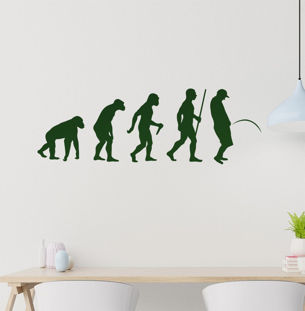 piss on urinieren Evolution Wandtattoo Wandaufkleber Wall Sticker - Dekoration, Küche, Wohnzimmer, Schlafzimmer, Badezimmer