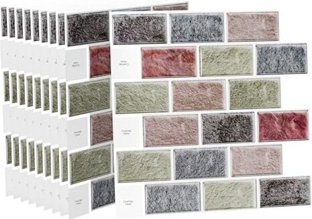 JOIEYOU Fliesenaufkleber 30x30cm 3D Klebefliesen Küchenrückwand Selbstklebende Vinyl Fliesen Wasserdicht Spritzschutz Wandfliesen Fliesenfolie f...