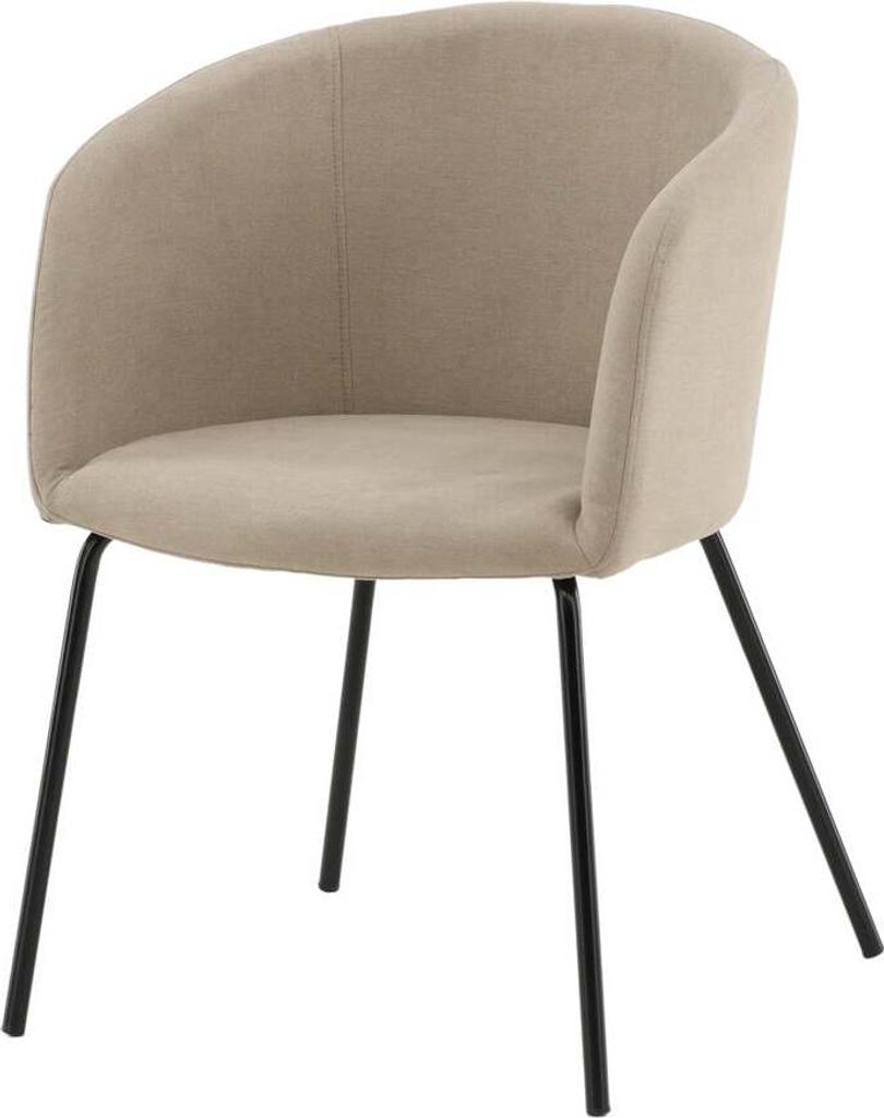 FURNLUX Esszimmerstuhl Berit Beige Und Schwarz 55cm / Hauptfarbe: Beige / Abmessungen: 55 x 55 x 78 cm