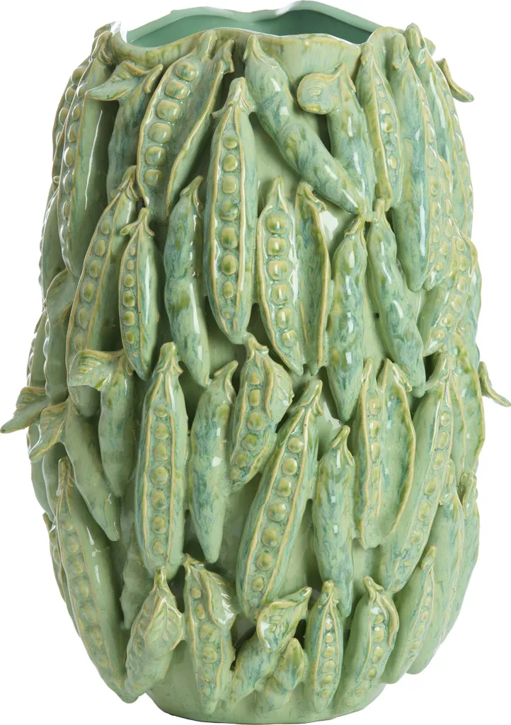 Vase design céramique FABA 45cm vert pastel - Finition artisanale luxe