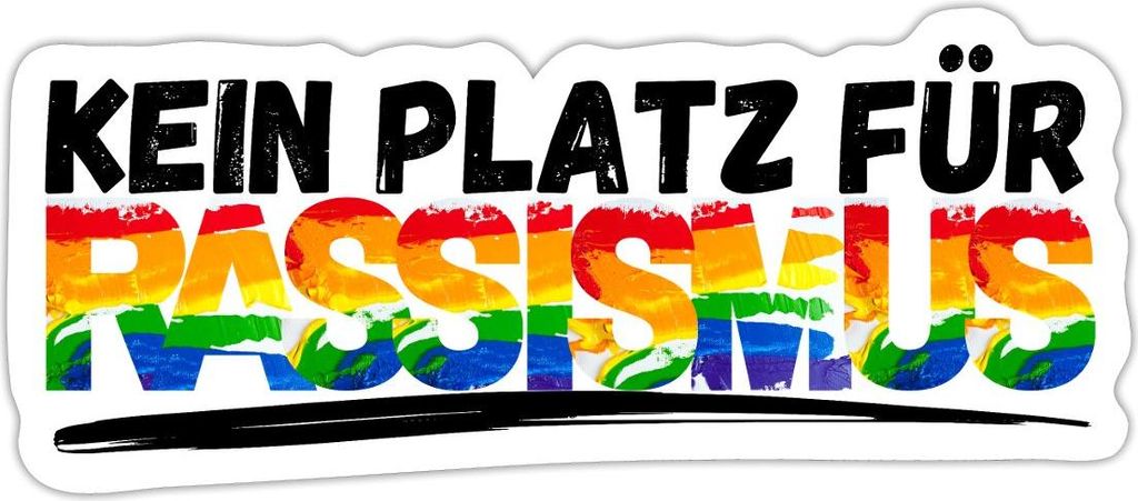 Spreadshirt Kein Platz Für Rassismus Bunt Sticker Produktbild 