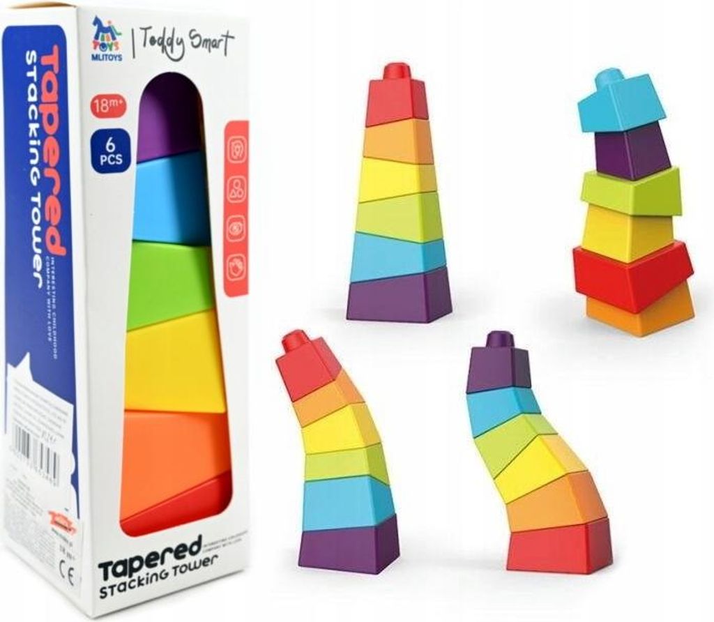 Grande Pyramide Arc-En-Ciel Puzzle À Assembler Tour Penchée Image du produit 